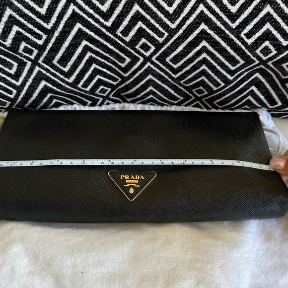 Prada Saffiano Black Clutch (used) - Picture 2 of 15